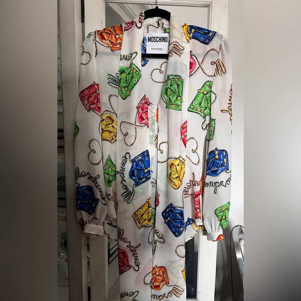 Moschino Silk Blouse, Biker Bag Pattern